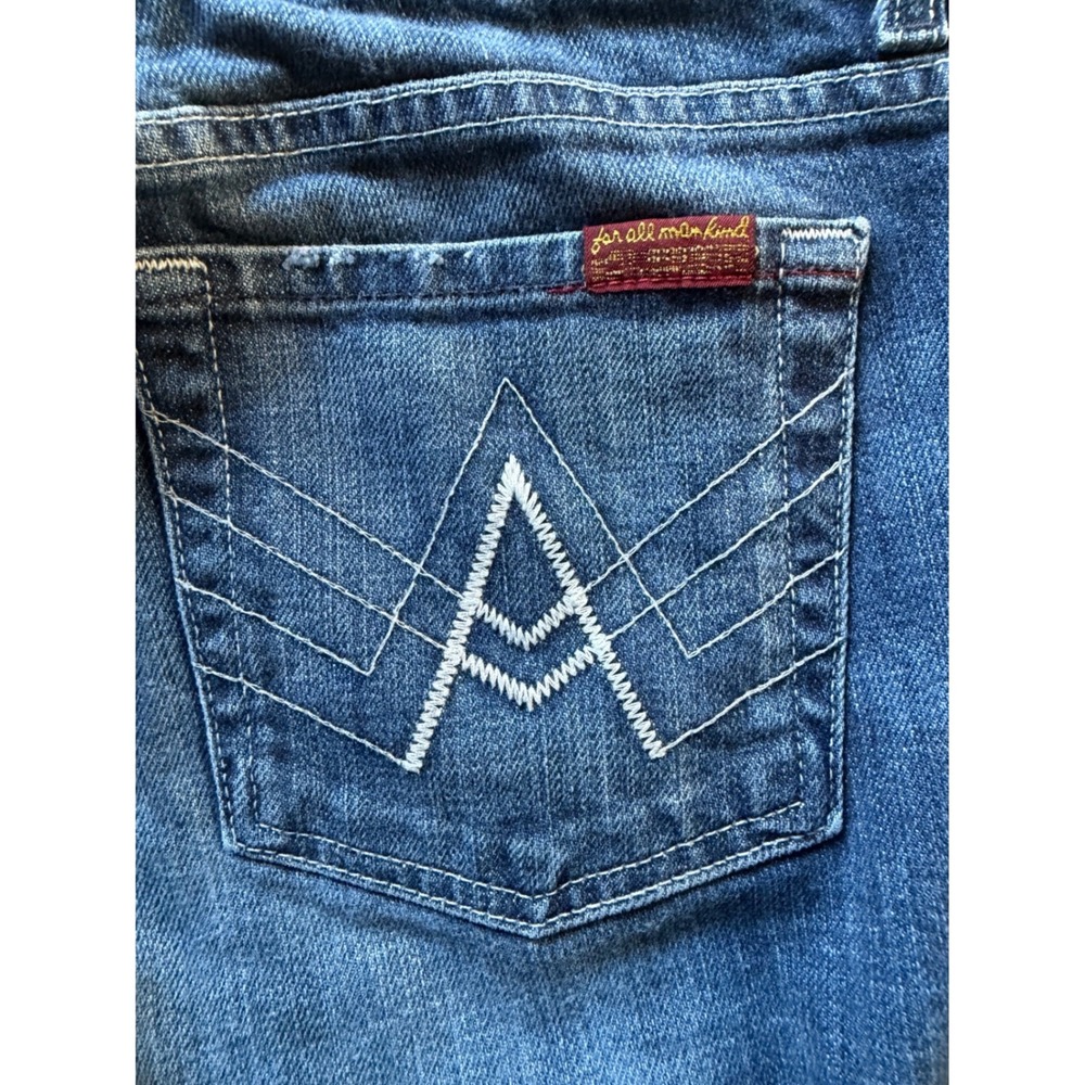 7‎ For All Mankind Flare Jeans Womens 28 Medium Wash Stretch Denim Y2K Bootcut - Picture 9 of 10